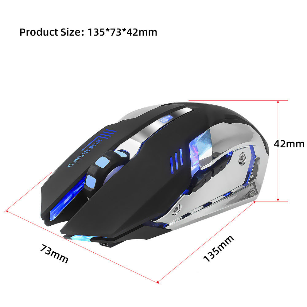 Souris gaming sans fil 2.4G avec lumière LED et 2400 DPI