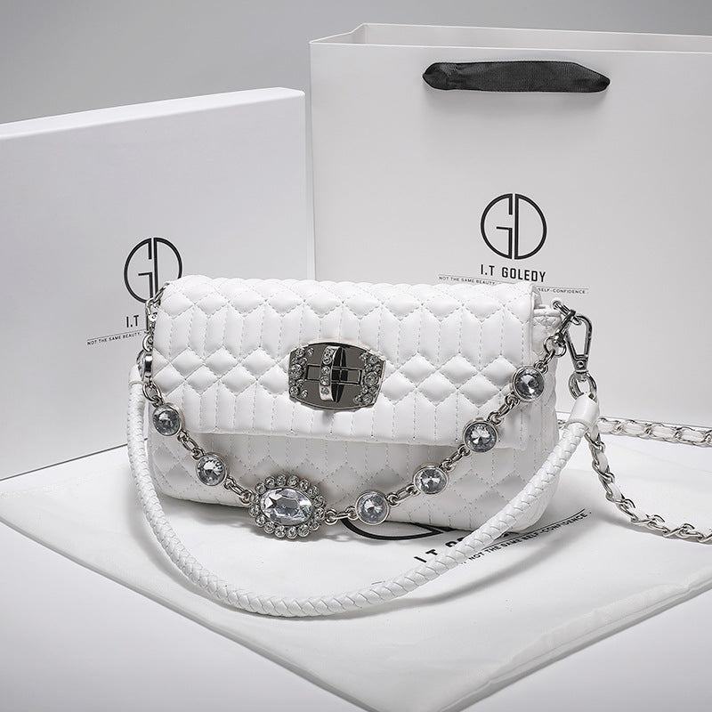 Autumn Winter Women's Small Embroidered PU Underarm Bag