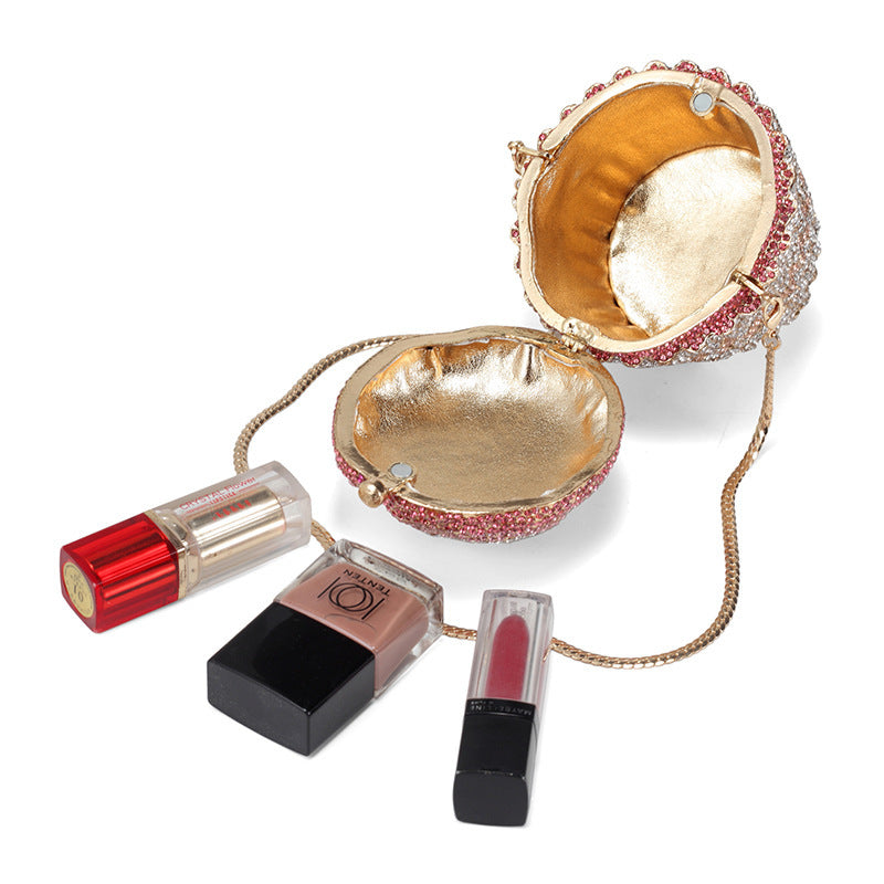 Small Cake-Shaped Full Diamond Cheongsam Hand-Carry Bag