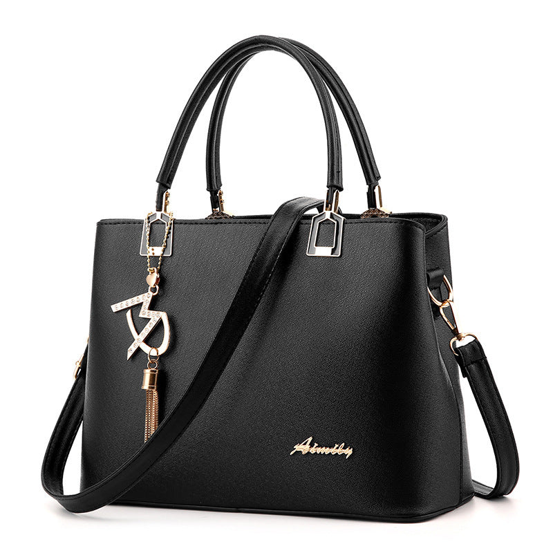 Fashion Women's PU Leather Messenger Shoulder Handbag with Zipper