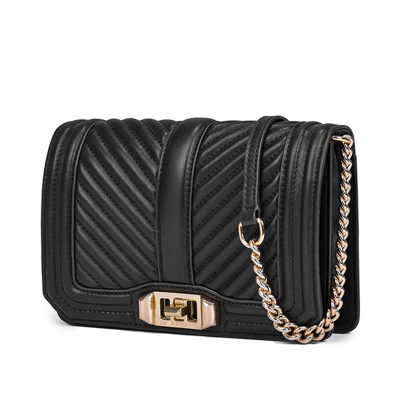 Women's Rhombic Chain Shoulder Bag Crossbody Plaid Cowhide
