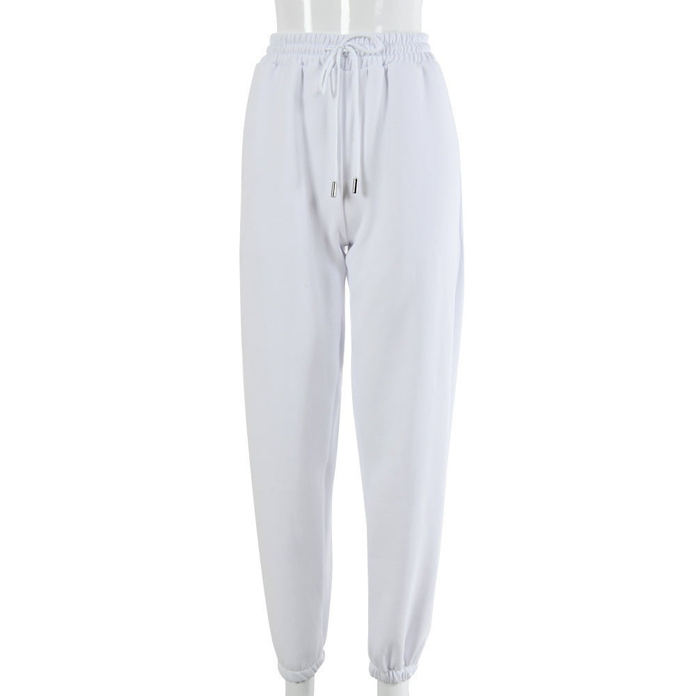 Pantalon ample décontracté taille basse sexy pour femme avec ceinture
