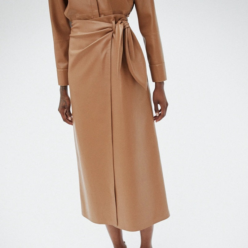 PU Leather A-Line Skirt