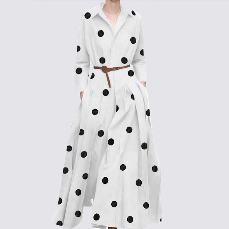 Robe de vacances élégante à pois pour femme