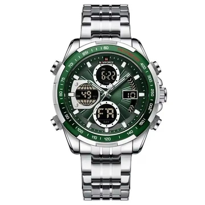 Men's 46mm Multi-Function Watch with Stainless Steel Strap