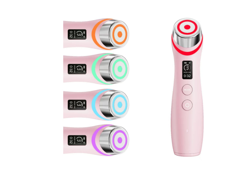 Masseur vibrant à microcourant USB avec luminothérapie noir