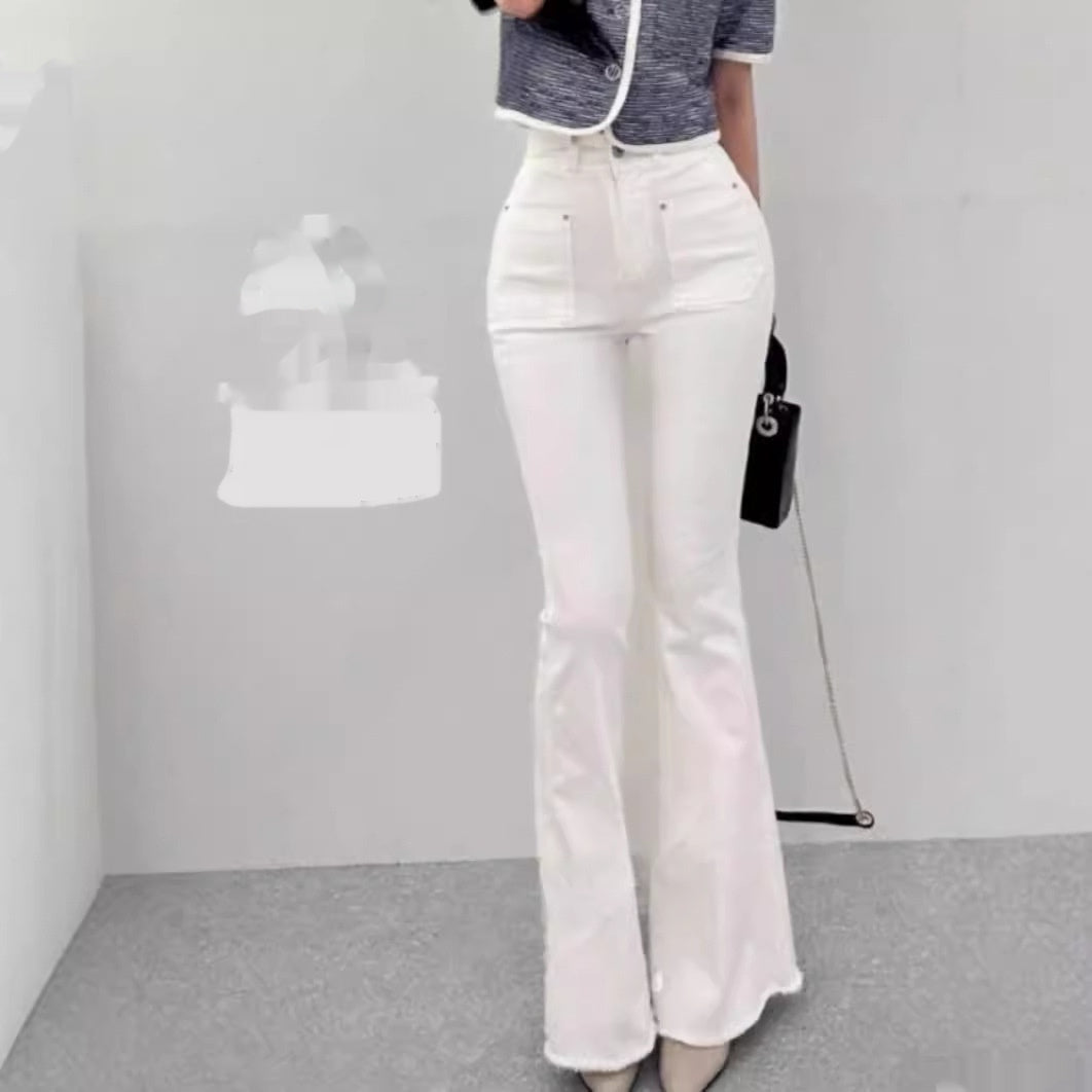 High Waist Retro Straight-Leg Denim Pants