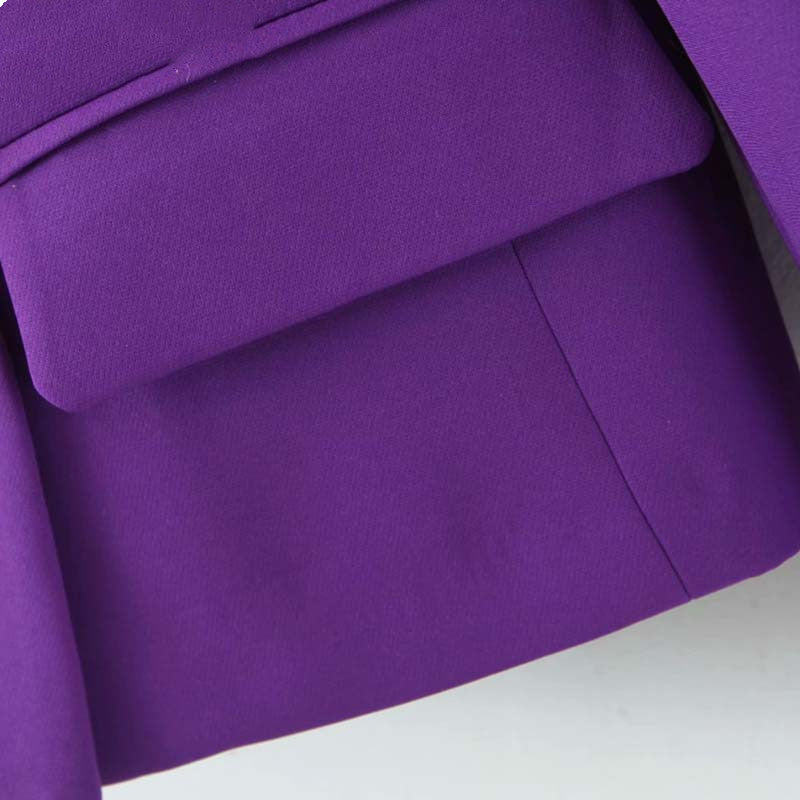Women's Purple Double Breasted Blazer