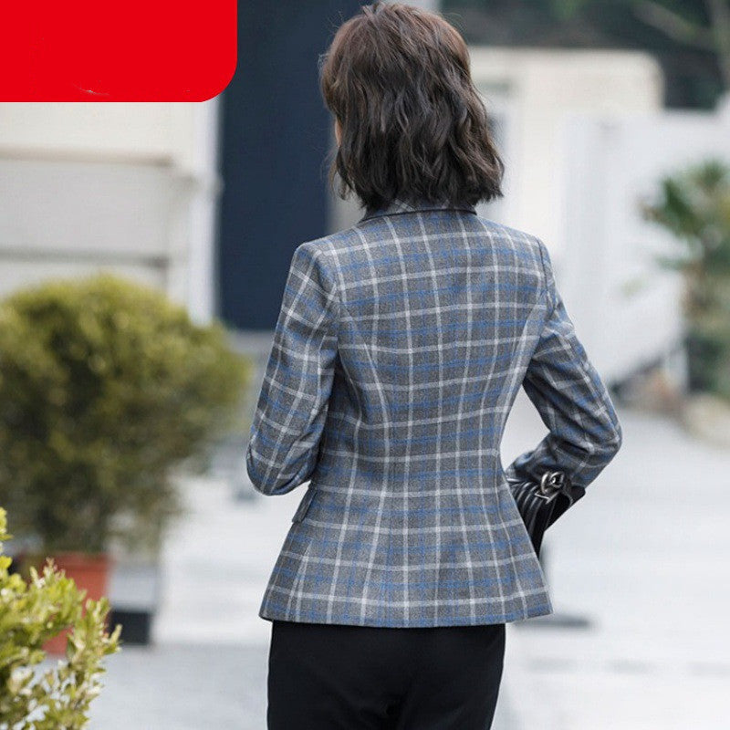 Fashion Casual Lady Small Suit with Slim Fit and Suit Collar