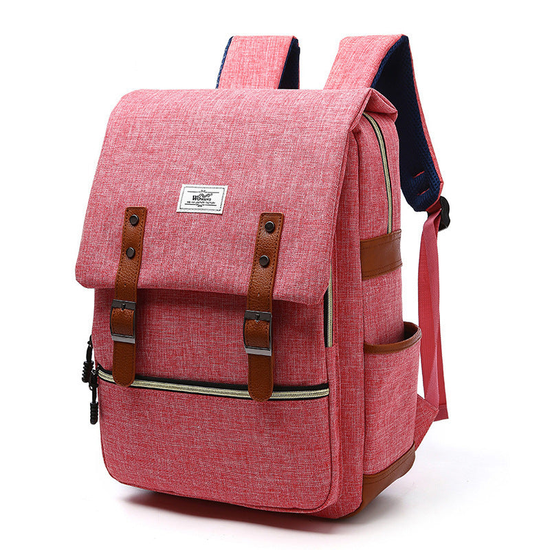 Vintage Canvas Laptop Backpack with USB Charging for Men and Women