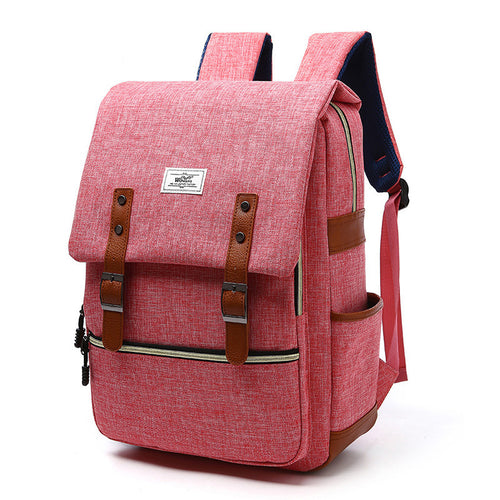 Vintage Canvas Laptop Backpack with USB Charging for Men and Women