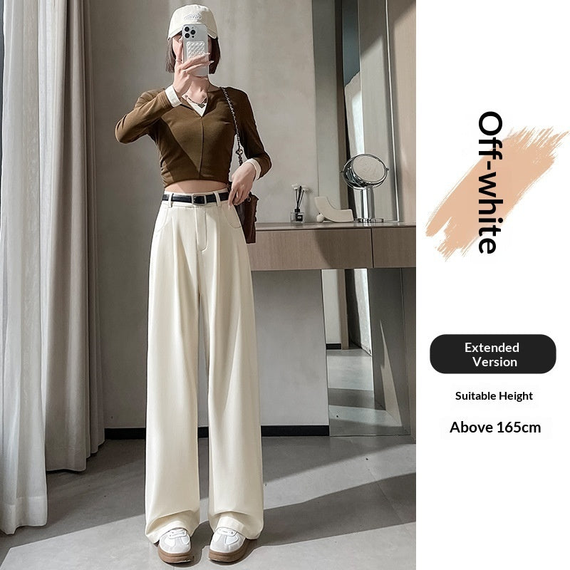 Spring Autumn High-End Loose Straight-Leg Pants for Slimming and Hip Coverage