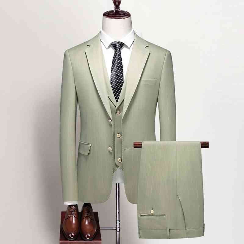 Costume trois pièces de cérémonie pour homme, vert clair, en polyester et viscose