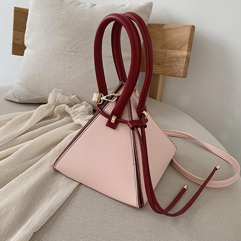 Fashion Mini Triangle Drawstring Shoulder Bag Diagonal Strap