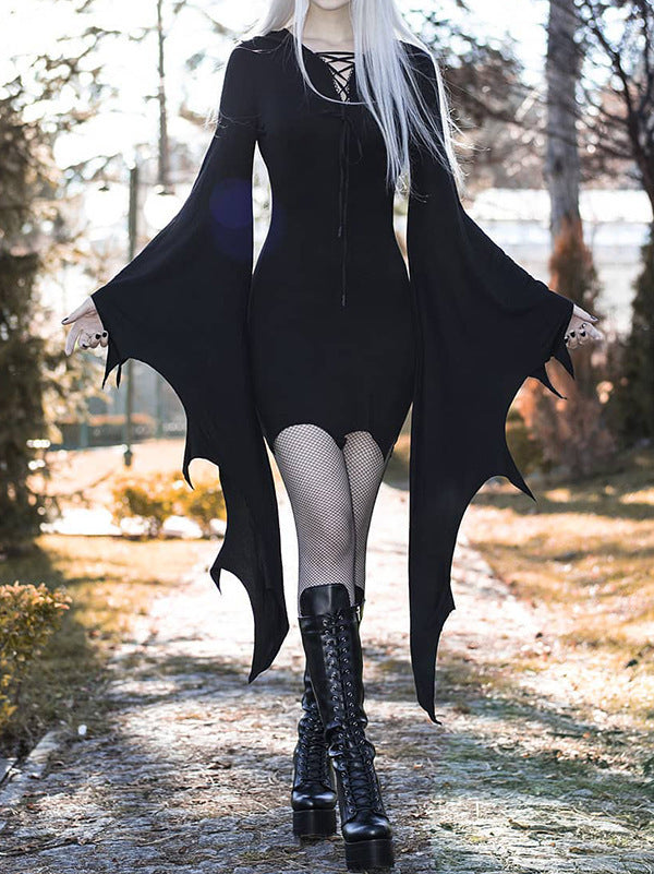 Medieval Forest Elven Pixie Costume for Women Hooded Nienna Dress Halloween Party