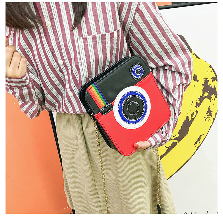 Fashion Women's PU Camera Shoulder Bag Small Square Diagonal Zipper