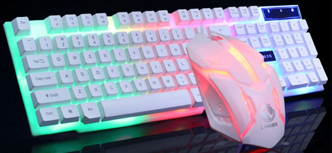 Gaming Keyboard and Mouse Set Wired USB Backlit Ergonomic 104 Keys 1600 DPI
