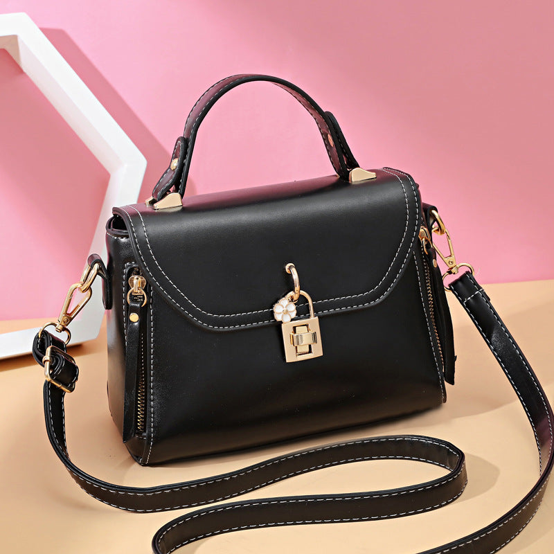 Retro PU Leather Crossbody Bag – Simple, Versatile Pillow Shape, 21cm