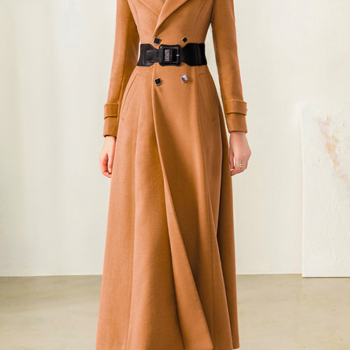 High Sense 100-Faced Woolen Coat Double Breasted Suit Collar