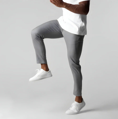 Men's Slim Fit Business Suit Pants Gray Straight