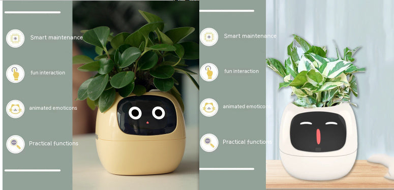 Smart Planter with 7 Sensors & AI Chips for Easy, Fun Plant Care – Over 49 Expressions