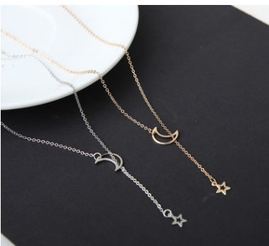 Simple Moon Star Necklace Clavicle Chain Short Necklace