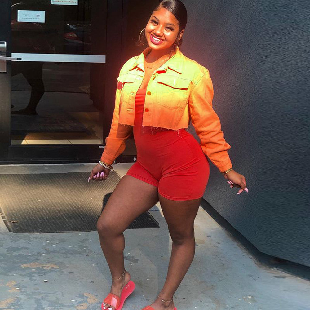 Women Streetwear Denim Jacket Outwear Bodycon Jeans Jackets