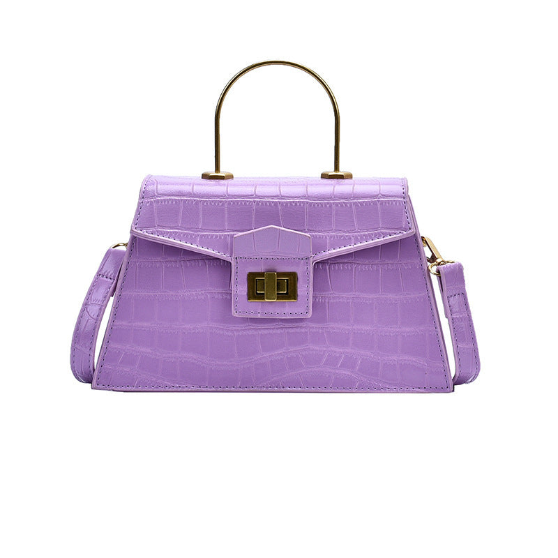 Korean Style Crocodile-Print PU Shoulder Bag