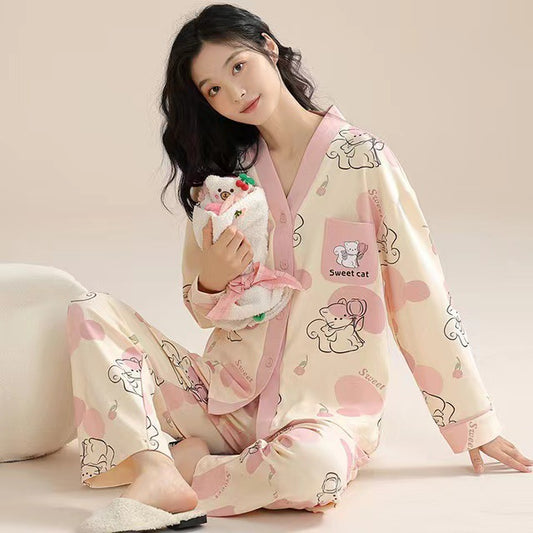 Women's Cotton Long-Sleeve Pajama Set
