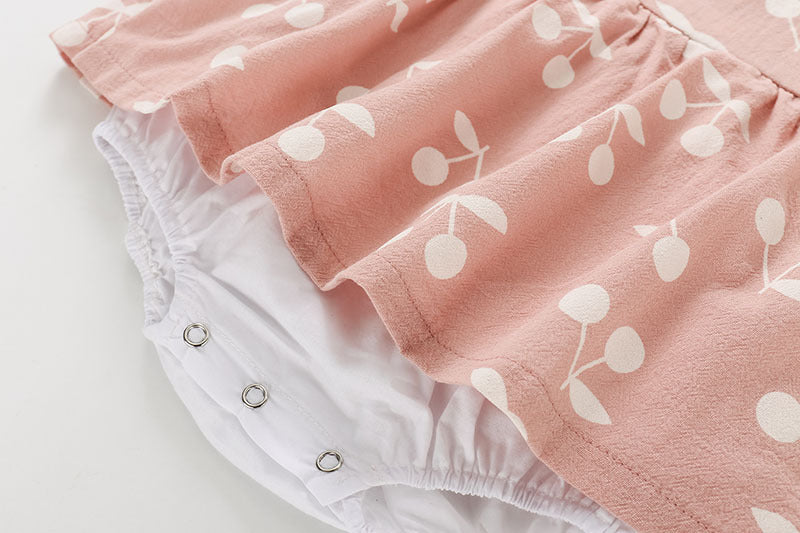 Newborn Girls Cotton Sleeveless Clothes with Detachable Hood in Gray & Pink, Sizes 66-100cm