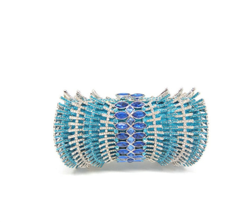 Women's PU Hard Case Diamond Clutch 16x11x6cm