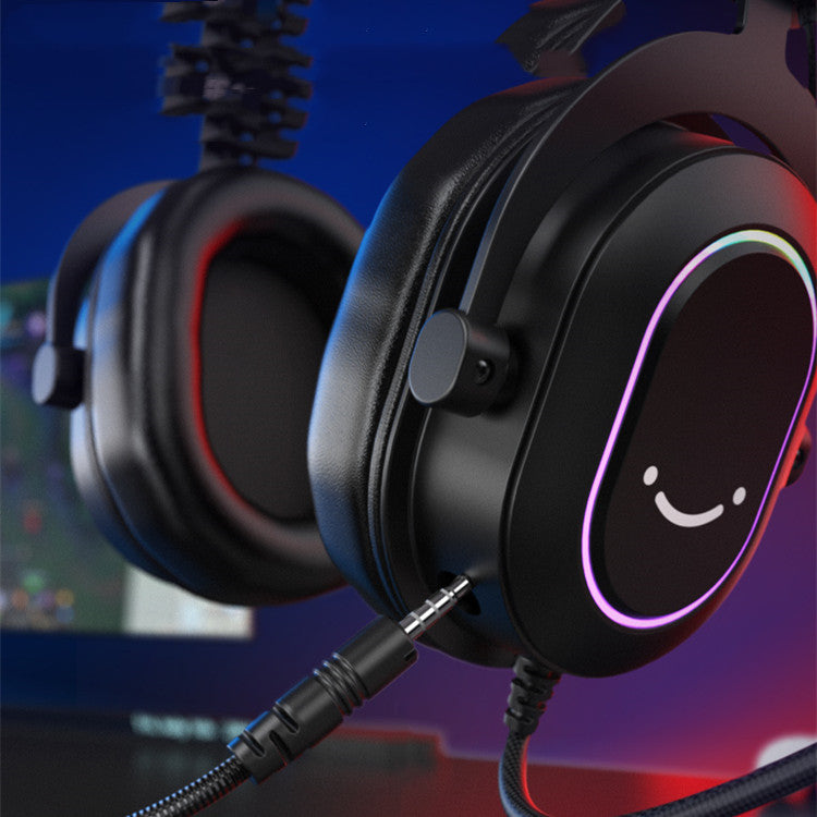سماعة ألعاب سلكية بمنفذ USB وميكروفون