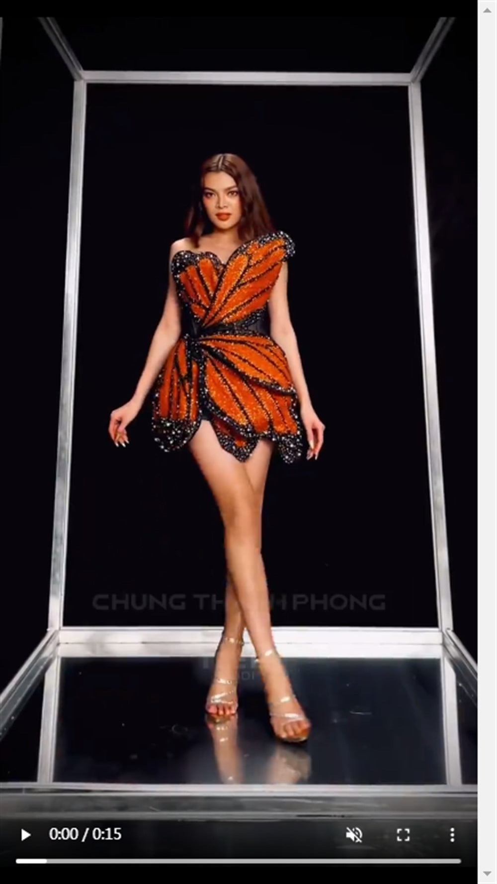 Robe Courte Asymétrique en Coton Orange pour Femme TP-TG