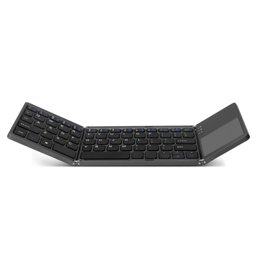 Ultra-Thin Tri-Fold Bluetooth Touch Keyboard with Touchpad for iPhone & More
