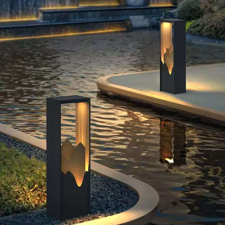 Chinese Style Outdoor Solar Yard Lamp Stainless Steel IP65