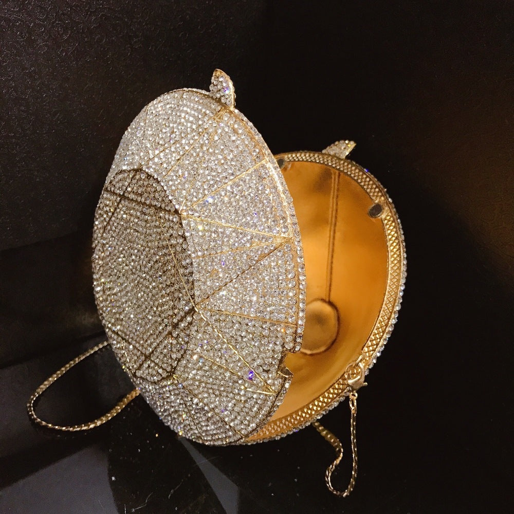 Sac de Dîner en Cristal en Forme de Diamant 3D avec Surface Taille Gemme