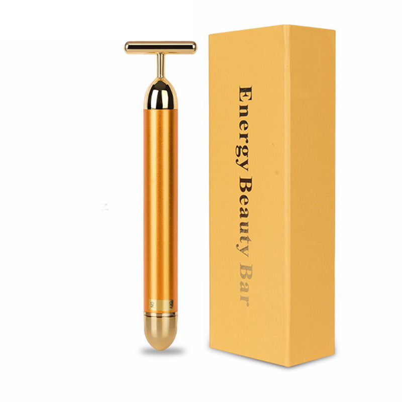 Barre de beauté vibrante à impulsions en or 24 carats pour le visage, bâtonnet de massage raffermissant et lissant pour le visage, stylo anti-rides