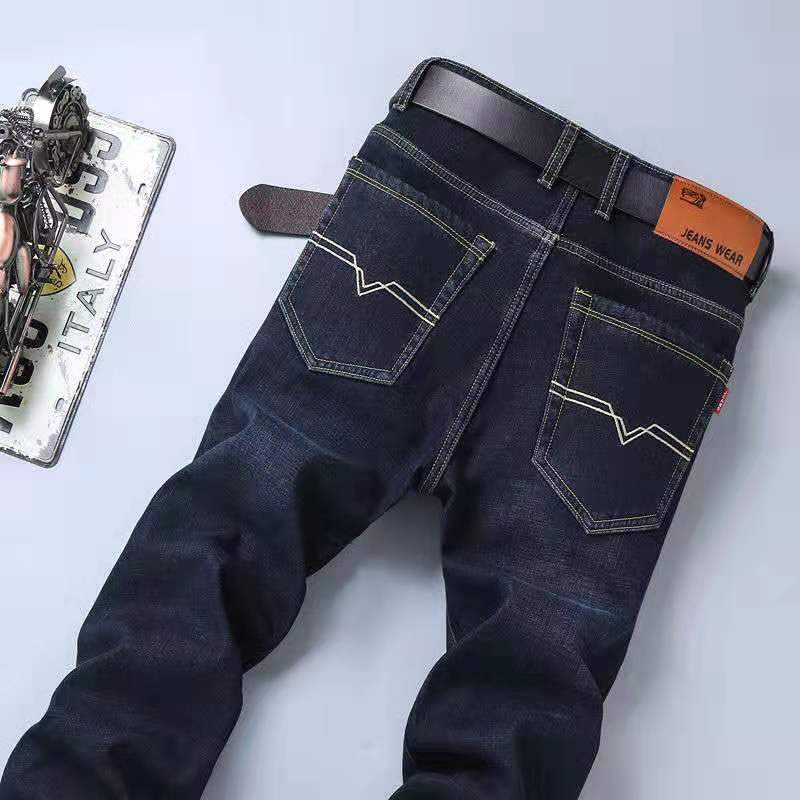 Jean droit ample en soie glacée extensible pour homme