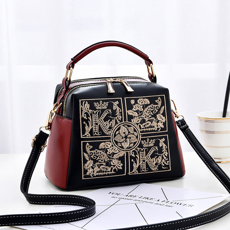Women's Embroidered PU Crossbody Shoulder Bag