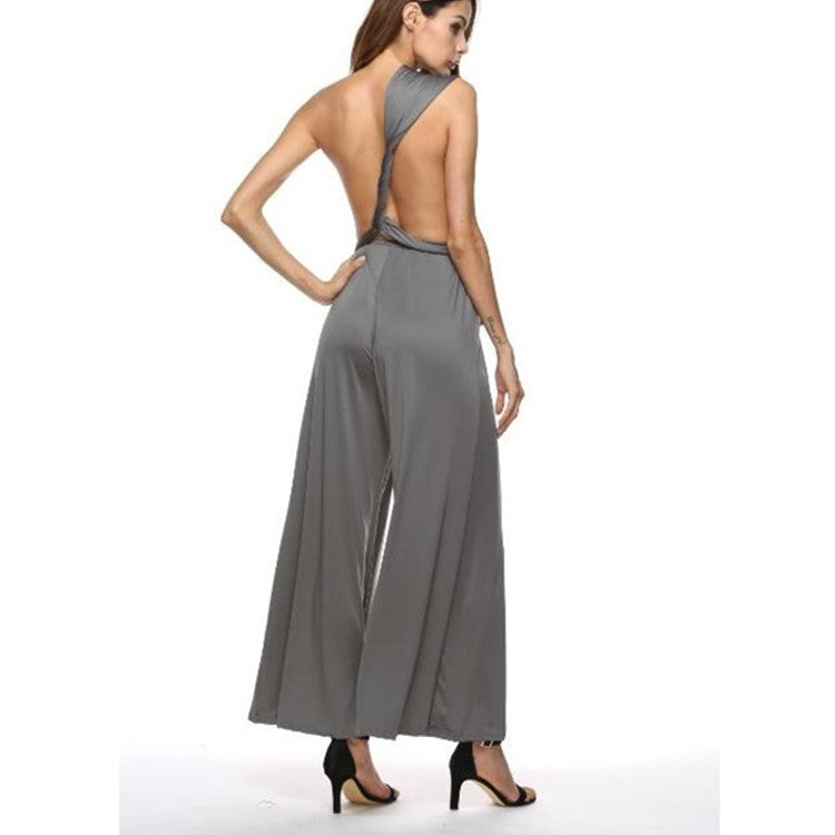 Women's Multi-Rope Cross Bandage Cropped Jumpsuit