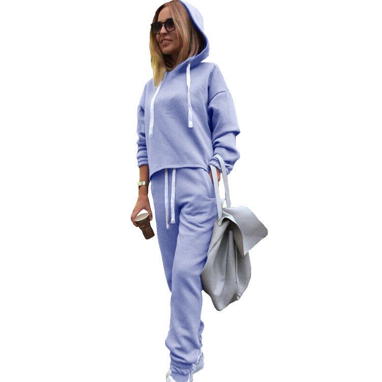Ensemble pantalon deux pièces avec veste pull en rouge, kaki et bleu clair, tailles S-XL