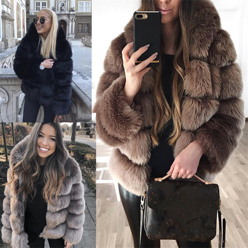 Black Faux Fur Jacket in Multiple Sizes and Colors