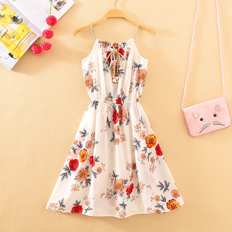 Women's Fresh Printed Sleeveless Short Dress One Size