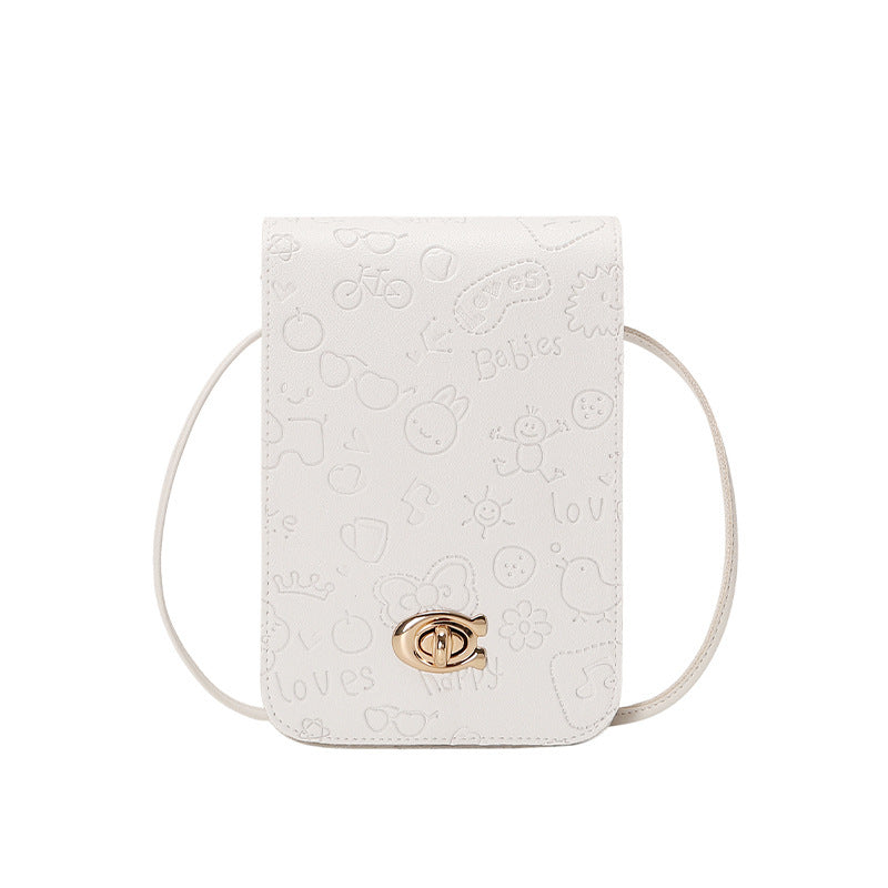 Sweet One Shoulder Small Printed Ladies Phone Bag