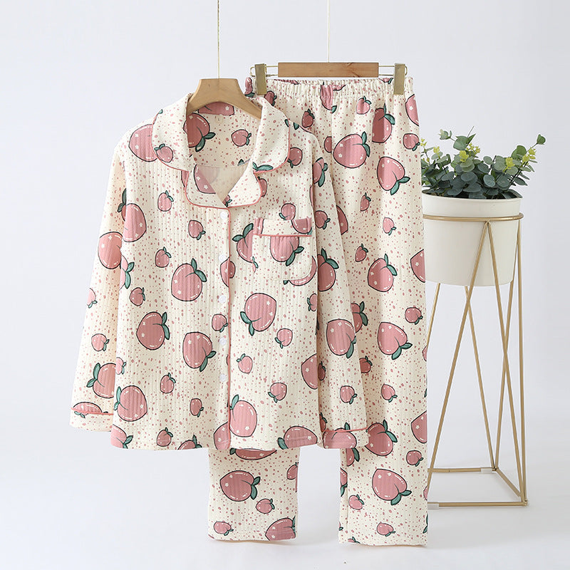 Women's Thick Winter Air Cotton Loose Pajama Set
