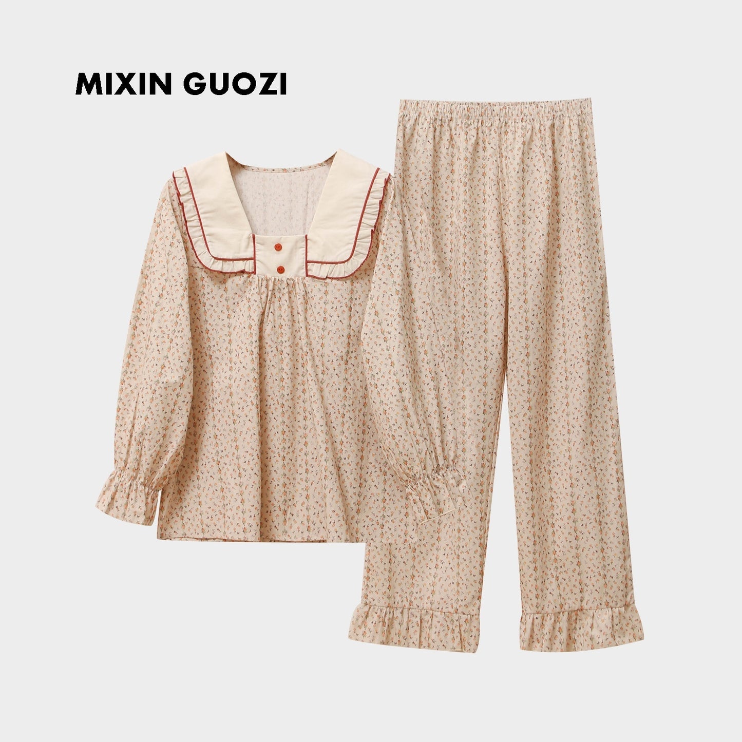 Pyjama femme printemps-automne manches longues style princesse adorable
