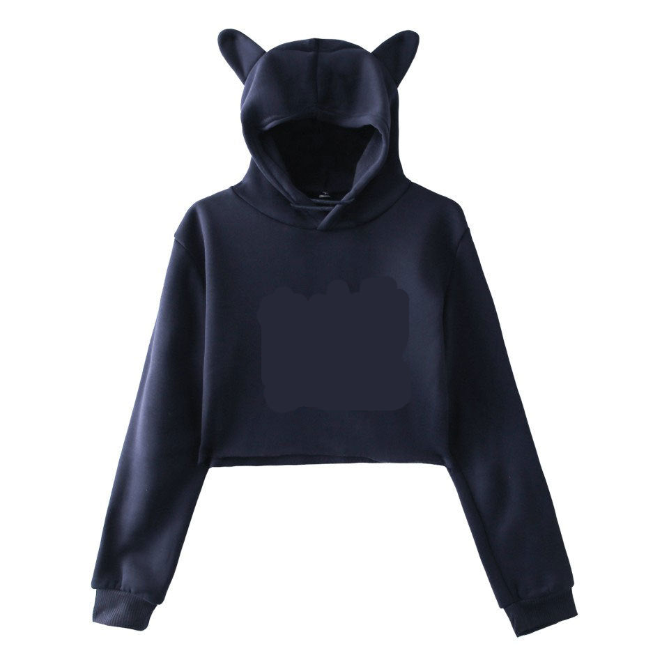 Sweat à capuche court pour femme – Manches longues – Pull – Streetwear – Haut de printemps