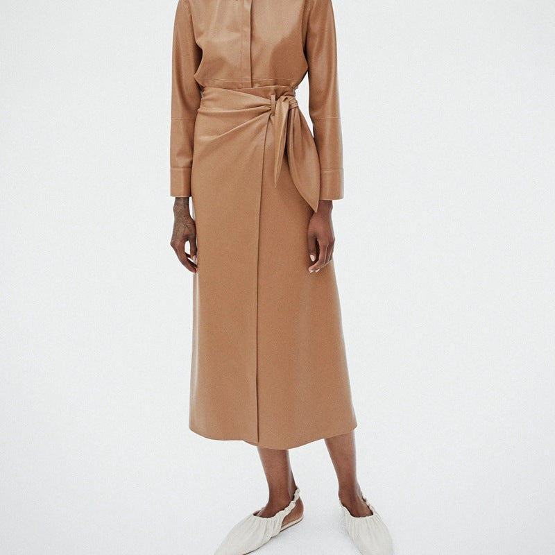 PU Leather A-Line Skirt