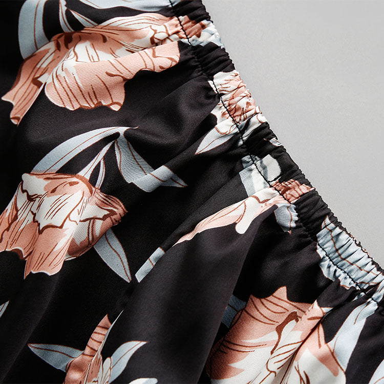 Printed Polyester Imitation Silk Home Suit