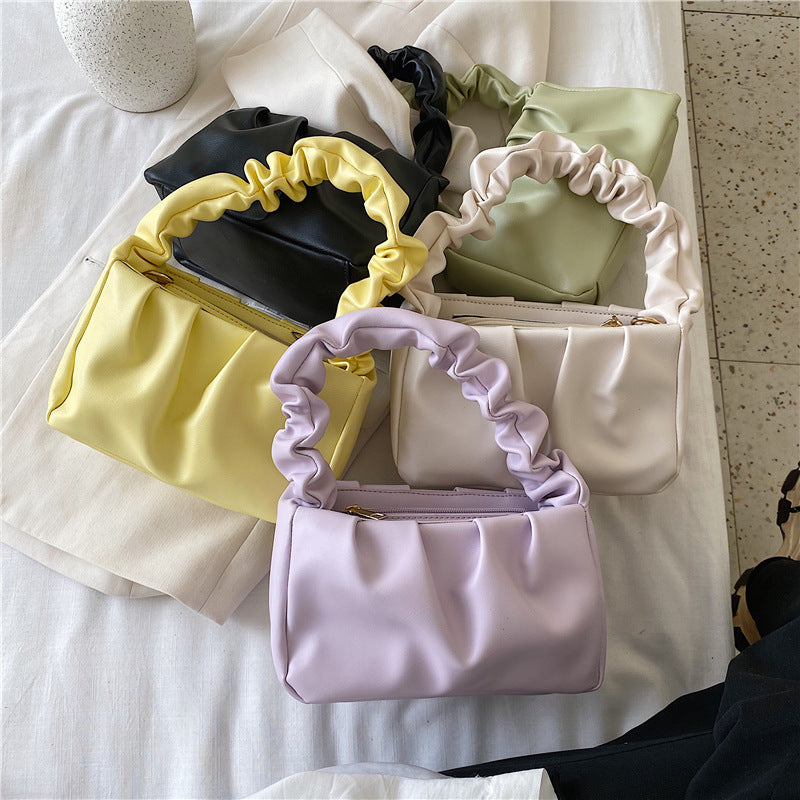 PU Underarm Shoulder Bag Handbag with Zipper 21cm